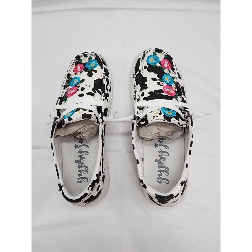 Gypsy Jazz Embroidered Cow Print Slip-On Casual Shoes Women's Sz 7 - Picture 6 of 9